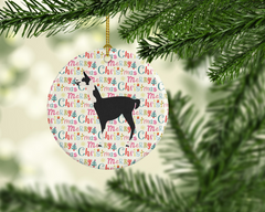 Llama Q' Ara Christmas Ceramic Ornament - Festive & Personalized Holiday Decor | Vibrant Llama Artwork