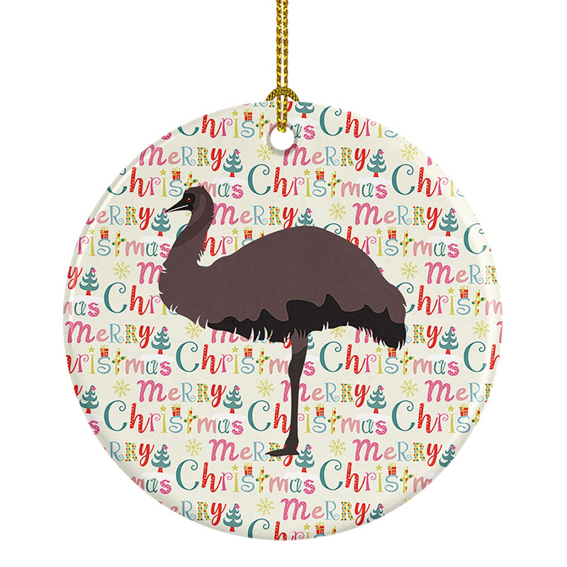 Personalized Emu Christmas Ceramic Ornament - Festive Porcelain Holiday Decor