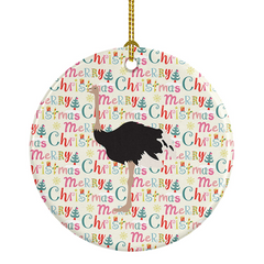 Charming Common Ostrich Christmas Ceramic Ornament - Unique Holiday Decor Gift