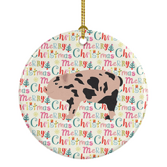 Personalized Miniature Pig Christmas Ceramic Ornament - Unique Holiday Decor for Pet Lovers