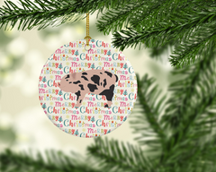 Personalized Miniature Pig Christmas Ceramic Ornament - Unique Holiday Decor for Pet Lovers