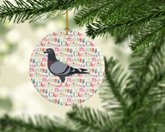 Racing Pigeon Christmas Ceramic Ornament - Personalized Holiday Tree Decoration | Perfect Gift for Bird Lovers