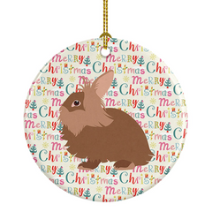 Lionhead Rabbit Christmas Ceramic Ornament - Personalized Holiday Keepsake | Caroline's Treasures