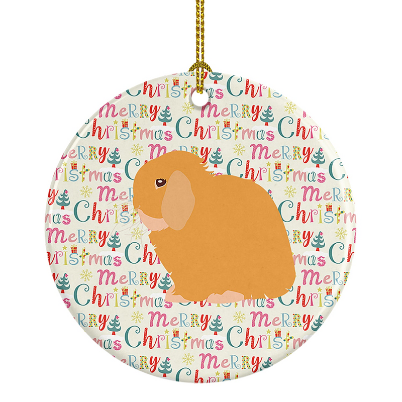 Holland Lop Rabbit Christmas Ornament - Personalized Ceramic Keepsake for Tree Decoration