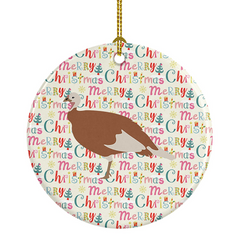 Jersey Buff Turkey Hen Christmas Ornament - Personalized Ceramic Festive Tree Decoration