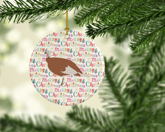 Jersey Buff Turkey Hen Christmas Ornament - Personalized Ceramic Festive Tree Decoration