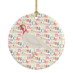 Charming Beltsville Small White Turkey Hen Ceramic Christmas Ornament - Perfect Holiday Decor | Durable & Personalized