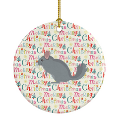 Foggy Chinchilla Christmas Ornament - Ceramic Holiday Decoration with Breed Specific Artwork - Perfect Personalized Gift - 2.8125" Diameter