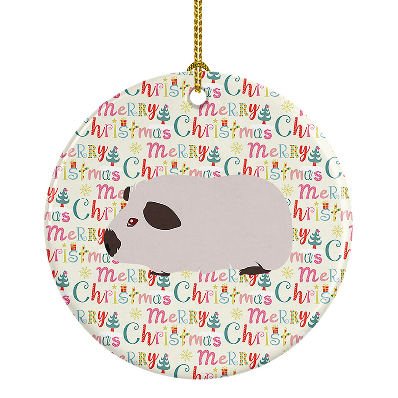 Himalayan Guinea Pig Christmas Ceramic Ornament - Personalized & High-Quality Holiday Decoration