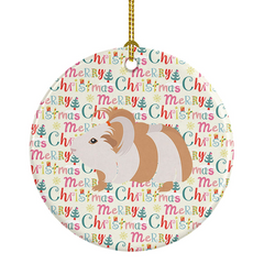 Silkie Guinea Pig Christmas Ceramic Ornament - Personalized Holiday Decor, Eco-Friendly Keepsake Gift | Caroline's Treasures