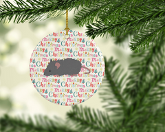 Charming Australian Long Coated Mouse Ceramic Christmas Ornament - Personalized Holiday Decor Gift