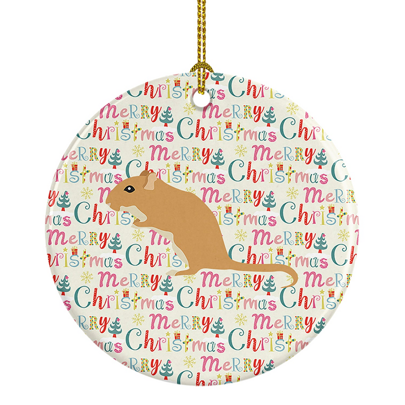 Gerbil Mouse Christmas Ceramic Ornament – Personalized Festive Holiday Decoration