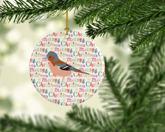 Finch Christmas Ceramic Ornament – Personalized & Vibrant Holiday Decor