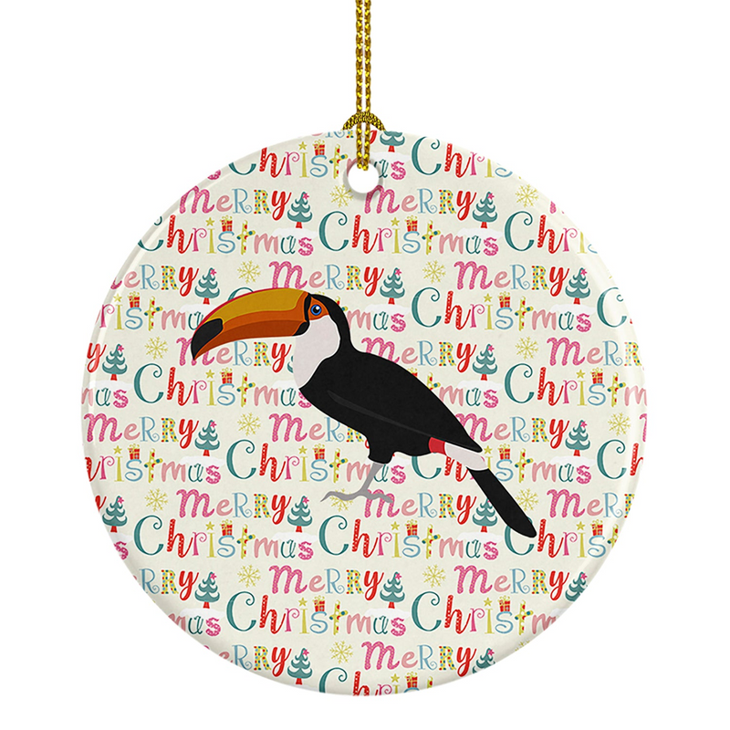 Personalized Toucan Christmas Ceramic Ornament - Bright Holiday Decor, Made in USA