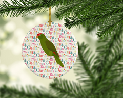 Amazon Parrot Christmas Ceramic Ornament - Festive & Personalized Holiday Decor