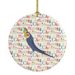 Cockatiel Christmas Ceramic Ornament - Personalized Holiday Decor | 2.8125" Diameter | Made in the USA