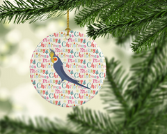 Cockatiel Christmas Ceramic Ornament - Personalized Holiday Decor | 2.8125" Diameter | Made in the USA