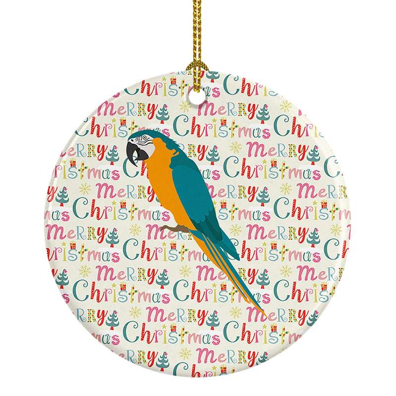 Macaw Christmas Ceramic Ornament - Personalized Vibrant Holiday Decoration