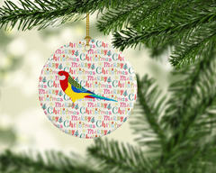 Rosella Christmas Ceramic Ornament - Personalized Holiday Decor with Breed-Specific Artwork