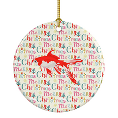 Comet Goldfish Christmas Ceramic Ornament - Personalized Holiday Decoration