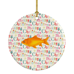 Personalized Goldfish Christmas Ornament - Ceramic Holiday Decor for Pet Lovers