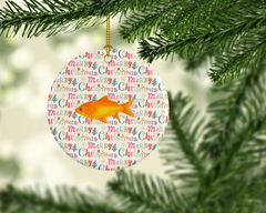 Personalized Goldfish Christmas Ornament - Ceramic Holiday Decor for Pet Lovers