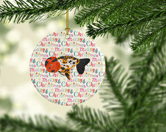 Ranchu Goldfish Christmas Ceramic Ornament - Personalized Holiday Decoration & Gift Idea