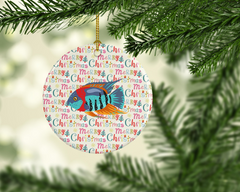 Severum Christmas Ceramic Ornament - Festive Fish-Themed Holiday Decor, Personalized Keepsake