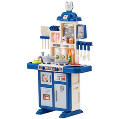 VEVOR 48-Piece Kids Kitchen Playset - Blue - Interactive Cooking Toy Set for Imaginative Play