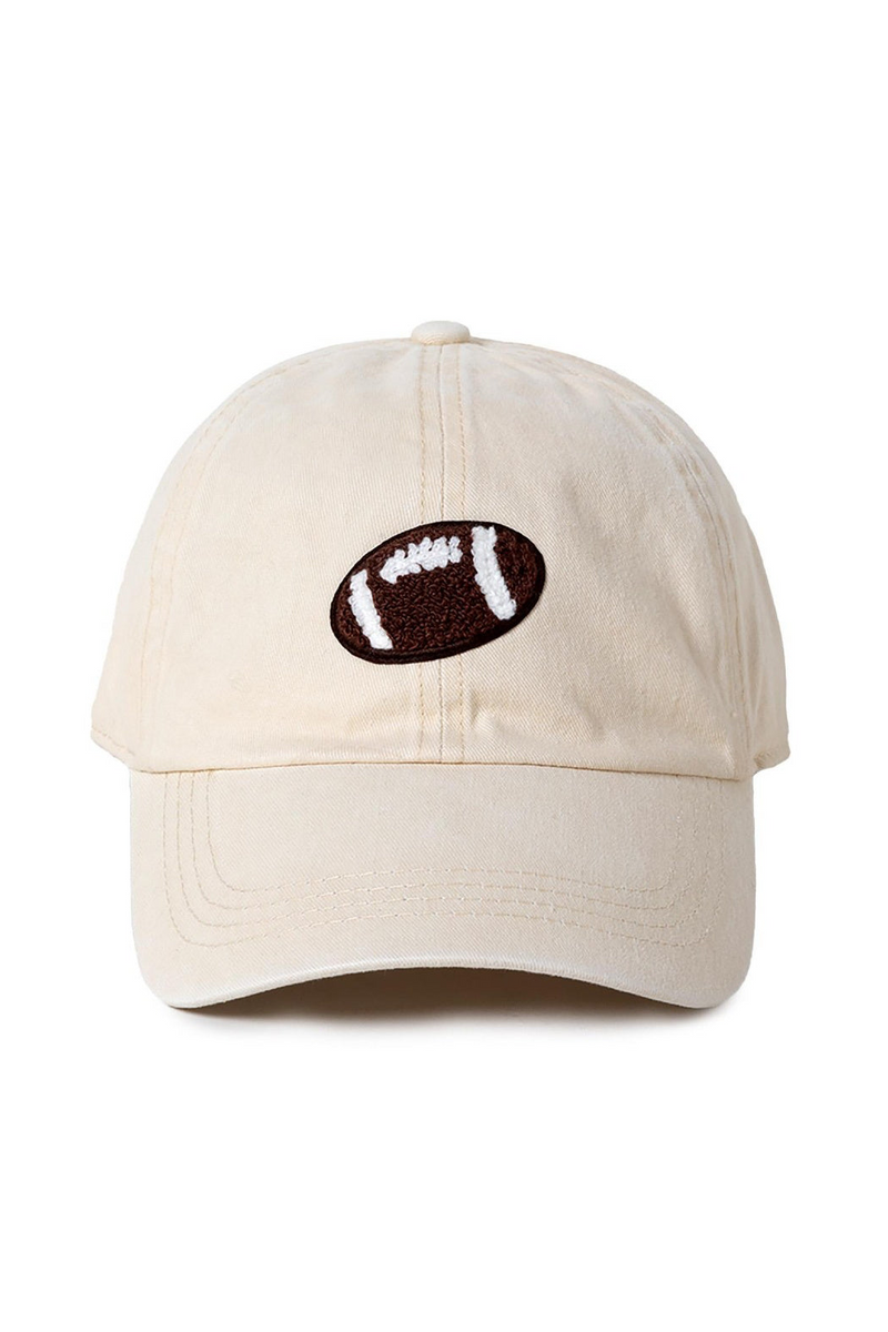 Stylish Chenille Football Cap - 100% Cotton, Adjustable Fit, Perfect for Sports Fans