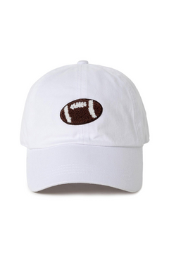 Stylish Chenille Football Cap - 100% Cotton, Adjustable Fit, Perfect for Sports Fans