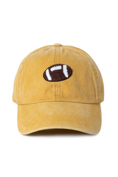 Stylish Chenille Football Cap - 100% Cotton, Adjustable Fit, Perfect for Sports Fans