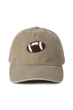 Stylish Chenille Football Cap - 100% Cotton, Adjustable Fit, Perfect for Sports Fans