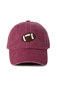 Stylish Chenille Football Cap - 100% Cotton, Adjustable Fit, Perfect for Sports Fans