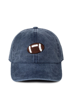 Stylish Chenille Football Cap - 100% Cotton, Adjustable Fit, Perfect for Sports Fans