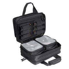 VEVOR Tactical Pistol Backpack - 2 Pistol Cases, 6 Magazine Slots for Shooting & Hunting - Durable 600D Polyester, Black