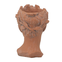 Elegant D7x11" Visage Head Bust Planter, Brown – Antique Inspired Design for Home & Garden