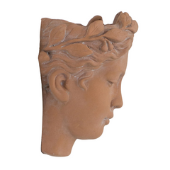 Antique-Inspired Visage Head Bust Planter – 7x5.5x9" Brown Cement Home & Garden Wall Planter