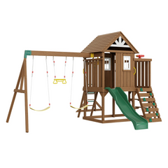 VEVOR 10-in-1 Wooden Swing Set - Outdoor Playground with Slide & Fort | Safe & Fun for Kids Ages 3-10