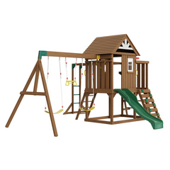 VEVOR 10-in-1 Wooden Swing Set - Outdoor Playground with Slide & Fort | Safe & Fun for Kids Ages 3-10