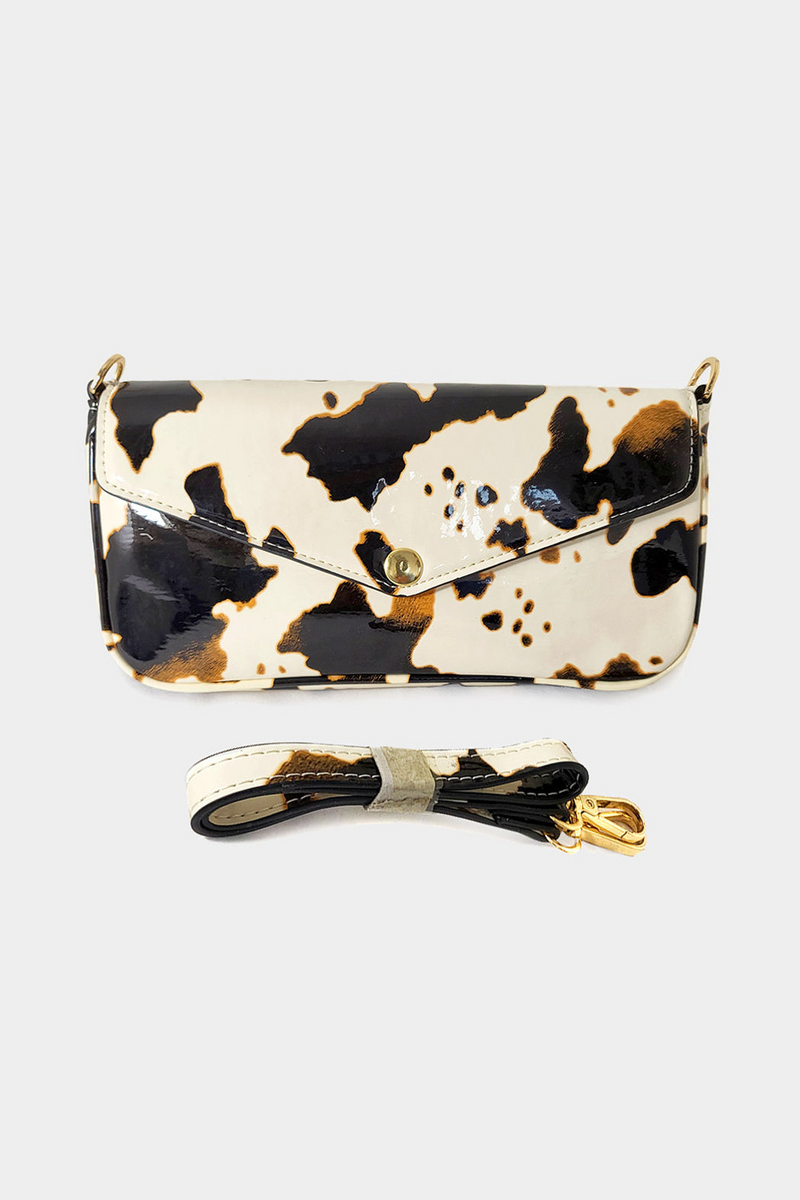 Stylish Animal Print Little Shoulder Bag - Trendy Tri-tone Design for All-Year-Round Use