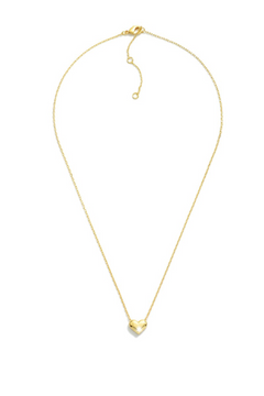 Charming Petite Puffy Heart Necklace - 14K Gold Plated, Elegant & Versatile Jewelry