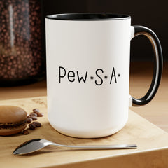 Pew.S.A. Bullet Holed Two-Tone Coffee Mug, 15oz