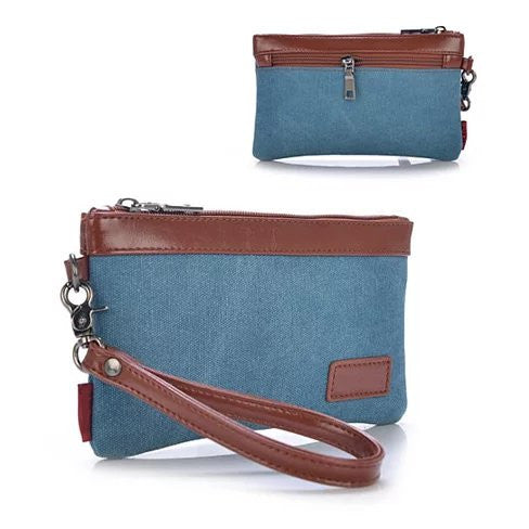 Versatile Stone Washed Canvas Clutch & Wristlet 2-in-1 | Stylish & Durable Purse