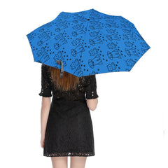 It's Raining Cats and Dogs Blue Automatic Umbrella with anti-UV coating