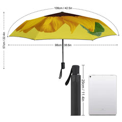 Yellow Sun Flower Auto Umbrella with Anti-UV Coating