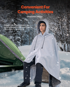 Versatile Camping Blanket 79" x 59" - Wearable, Warm, and Waterproof Stadium Blanket in Light Grey