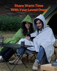 Versatile Camping Blanket 79" x 59" - Wearable, Warm, and Waterproof Stadium Blanket in Light Grey