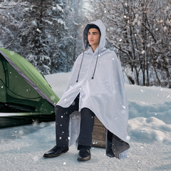 Versatile Camping Blanket 79" x 59" - Wearable, Warm, and Waterproof Stadium Blanket in Light Grey