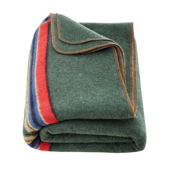 Premium Wool Camping Blanket 64" x 88" - Warm, Durable & Versatile for Camping, Hiking & Travel